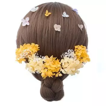 Preserved flower hair hair preserved wedding 5 flower decoration hair fireworks graduation yellow [R-QINYUER] ornament, ornament, headdress, flower,