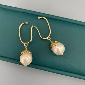 Пресноводные морщины Planoque жемчужный зажим для ушей без серег с пирсингом в ушах Французский ретро продвинутый датчик темперамент дикое украшение для ушей