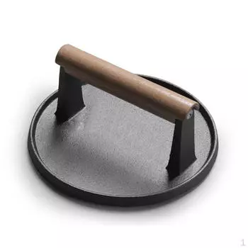 Пресс-барбекю для мяса с деревянной ручкой для сковороды