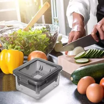 Пресс-бокс для тофу Yousheng Tofu Press Box для тофу с сушкой для твердого или очень твердого тофу, пригодный для мытья в посудомоечной машине, с сушкой для воды серый