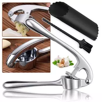 Пресс для чеснока, цветной пресс для чеснока из нержавеющей стали, домашний ручной утолщенный пресс для чеснока, набор чеснока One Size серебряный