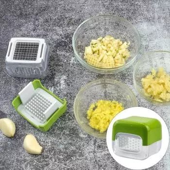 Пресс для чеснока, инструмент для измельчения кубиков, лезвия из нержавеющей стали, не содержащие бисфенола-А, измельчают ломтики чеснока, имбиря, легко