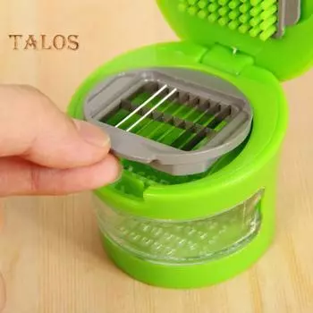 Пресс для чеснока из нержавеющей стали, измельчитель, легко чистится, небольшой кухонный комбайн для лука, перца, огурцов зелёный