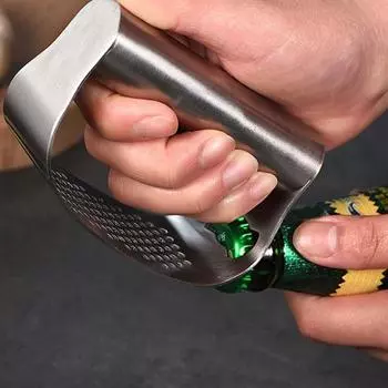 Пресс для чеснока из нержавеющей стали, рокер с ручкой, открывалка для бутылок, пресс для чеснока, измельчитель, мясорубка, ручные инструменты для измельчения, кухонные гаджеты серебряный