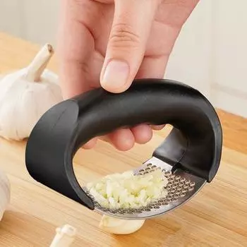 Пресс для чеснока из нержавеющей стали, рокер с ручкой, посудомоечная машина, безопасная пресс для чеснока, измельчитель, мясорубка, дробилка, инструменты для измельчения, кухонные гаджеты чёрный