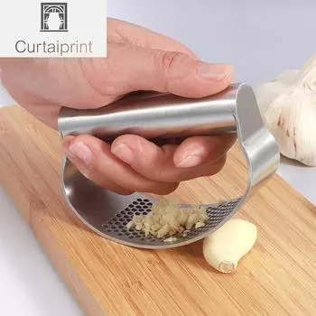 Пресс для чеснока из нержавеющей стали, ручной изогнутый измельчитель, многофункциональная дробилка для приготовления овощей, кухонные гаджеты, посуда