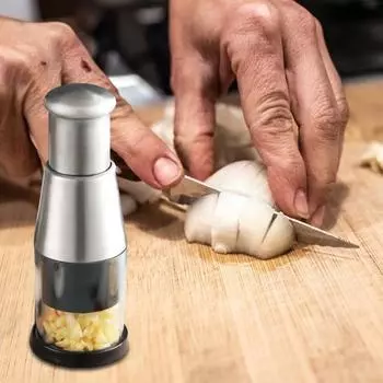 Пресс для чеснока, измельчитель из нержавеющей стали, ручная мясорубка для измельчения лука, перца, простая в использовании дробилка для чеснока, многофункциональный кухонный инструмент