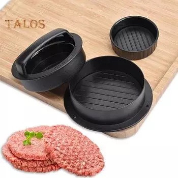 Пресс для фаршированных гамбургеров 3-в-1, пресс-форма для приготовления гамбургеров пищевого качества, слайдеры для гамбургеров с говядиной и овощами чёрный