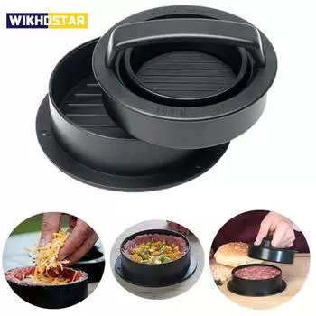 Пресс для гамбургеров из АБС-пластика, пресс для гамбургеров круглой формы с антипригарным покрытием, котлеты от шеф-повара, мясо для гамбургеров, говядина, гриль, пресс для гамбургеров, форма для приготовления пирожков