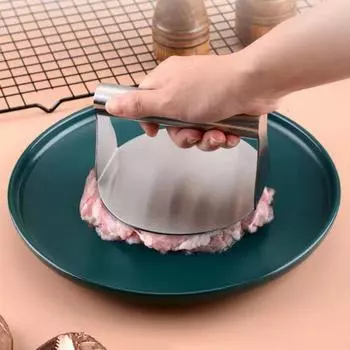 Пресс для гамбургеров из нержавеющей стали с ручкой, квадратный, круглый, с антипригарным покрытием, пищевая решетка для гриля, мясо, бекон, стейк, бургер, руководство Round