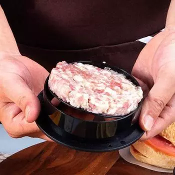 Пресс для гамбургеров, пресс для котлет, мясной пресс для котлет, легко моется, форма для котлет, необходимый инструмент, многоразовый подарок для барбекю для друга семьи B чёрный