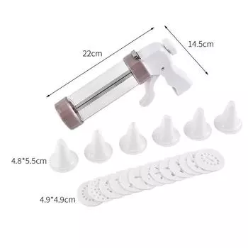 Пресс для печенья, 20 шт., пистолет для изготовления печенья, набор форм для торта, пресс для печенья, машина для изготовления печенья