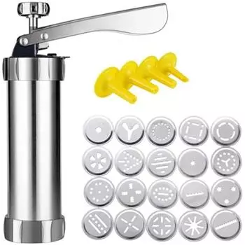 Пресс для печенья с пистолетом и набором для глазури, машина для приготовления чурро из сплава, печенье с 20 дисками, 4 насадка для печенья, форма для печенья, кухонные аксессуары 1SET