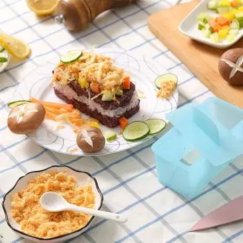 Пресс для приготовления мусуби без палочки с маленькой лопаткой для риса, набор для приготовления суши, форма для онигири, пресс для мяса на ланче, гавайская форма для приготовления мусуби синий