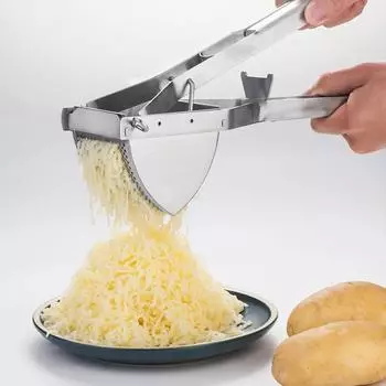 Пресс для пюре из нержавеющей стали, ручной пресс для картофеля, съемная толкушка для тыквы, соковыжималка для фруктов, выжимание пюре из картофеля серебряный