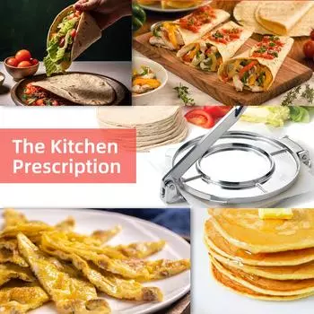 Пресс для тортильи 8 дюймов, мощный пресс для тортильи из алюминиевого сплава, предварительно приправленный аппарат для приготовления роти с ручкой для пиццы из кукурузного теста