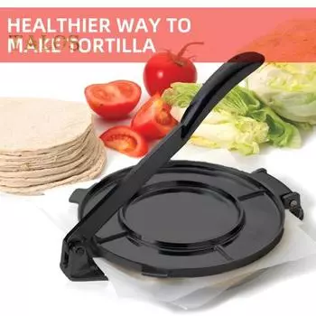 Пресс для тортильи 8-дюймовый пресс для теста Pataconera Roti Maker Пресс для тако Сверхмощный, устойчивый к ржавчине Простая в использовании машина для приготовления блинов для домашних угощений 8 чёрный