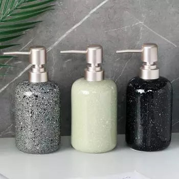 Пресс-флакон Бутылка для шампуня 400 мл Диспенсер для дезинфицирующего средства для рук Керамические дозаторы мыла Кухня чёрный