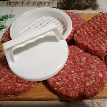 Пресс-форма Пэтти Гамбургер Формовочная машина Круглый Мясо Майни Барбекю белый