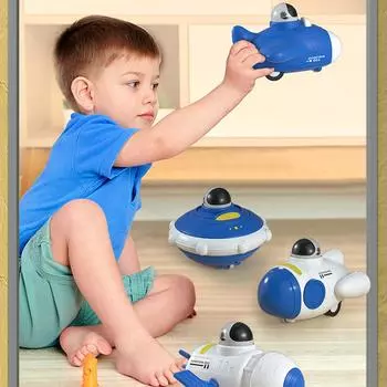 Press Inertia Space Car Astronaut Spacecraft Glide Aerospace Station Rocket Boy Интерактивная игрушка, подходит для рождественских подарков