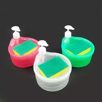 Пресс-коробка для моющего средства для уборки кухни с дозатором для губки, автоматический дозатор, дозатор мыла, щетка для мытья посуды net bag белый