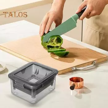 Пресс-коробка для тофу Пресс-коробка для тофу с сушкой для твердого или очень твердого тофу Машинка для приготовления тофу с сушкой для воды, пригодная для мытья в посудомоечной машине серый