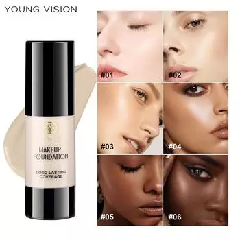 Press Liquid Foundation Matte Control Oil Водостойкая не легко удаляемая косметика Makeup Perfect Concealer Foundation 01#