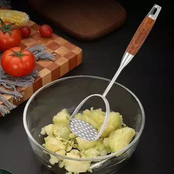 Пресс-машина из нержавеющей стали для авокадо, картофеля, фасоли, простая в использовании, чистая толкушка для продуктов, эргономичный дизайн, универсальный кухонный инструмент эбеновый