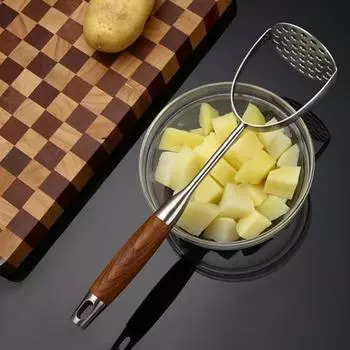 Пресс-машина Yousheng из нержавеющей стали для авокадо, картофеля, фасоли, простая в использовании, чистая толкушка для еды, эргономичный дизайн, универсальный кухонный инструмент эбеновый