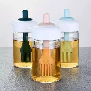 Пресс-маслоконтроль 2-в-1 щетка для масла горшок щетка для барбекю бытовая многофункциональная пресс-маслоохлаждающая цельная стеклянная бутылка для масла