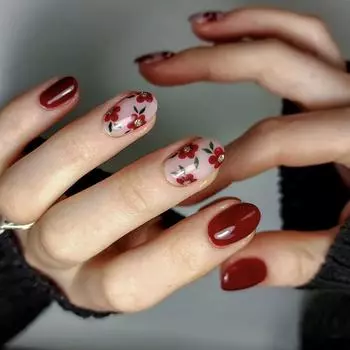 Пресс-накладные ногти с цветами Весенние накладные ногти Короткие миндалевидные Наклейки для ногтей Глянцевые акриловые Пресс-накладные ногти Цветочные накладные ногти