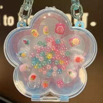 Press on Nails Kids Cartoon Fake Nails Nail Supplies Acrylic Beads Kit for DIY Kids Toys style H