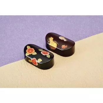 Пресс-папье Nakanishi Kogei Oval Black Camellia Сделано в Японии 0000059