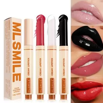 Пресс-помада 6 цветов Зеркальный водный блеск для губ Глазурь для губ Увлажняющий бальзам для губ Твердый блеск для губ 01#