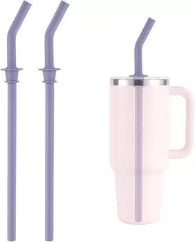 Press Replacement Straws for 40oz Travel Tumbler Silicone Reusable Drinking Straws BPA Free for Water Bottle Accessories Parts