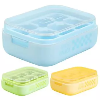 Пресс-тип для изготовления кубиков льда, 6 решеток, силиконовый лоток для ящика для льда, ведро для льда, кухонный гаджет зелёный