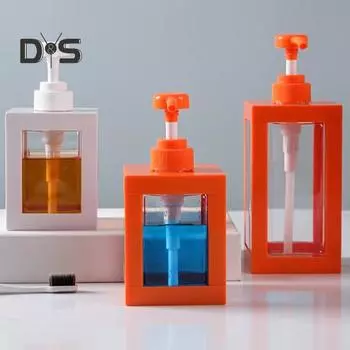 Прессованные бутылки для лосьона, квадратные бутылки для дозирования геля для душа, пустые бутылки для хранения мыла и геля для душа для ванной комнаты отелей 500ML чёрный