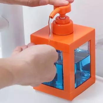 Прессованные флаконы для лосьона, квадратные флаконы для дозирования геля для душа, мыло, гель для душа, пустое хранилище 500ML оранжевый