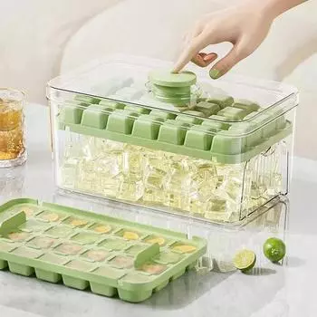 Прессованный лоток для кубиков льда с ящиком для хранения, лоток для кубиков льда, ведерко для льда, форма для льда для пива, кухонный гаджет для быстрой заморозки