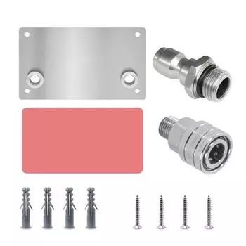 Pressure Washer Foam Cannon Holder 14 Quick Connector Wall Mount Stainless Steel Car Pressure type 3 серебряный