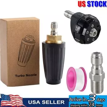 Pressure Washer Tips Turbo Spray Nozzle Set 6 in 1 Max Rotating Pressure Washer Nozzle with 1/4 Quick Connect For Clean Brick
