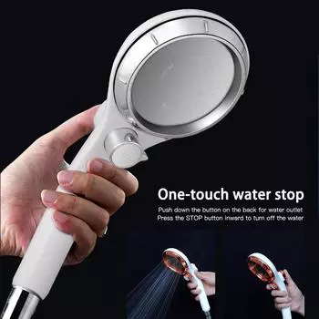 Pressurized Shower Head High Pressure Water Saving Shower Head With Switch Adjustable Shower Japanese Style Bathroom Accessory белый