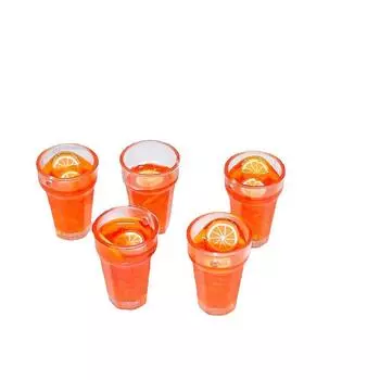 Pretend Play Home Toys Drinks Model Toy Kitchen Toys Lemon Tea Cups Simulation Food Lemon Tea 5Pcs