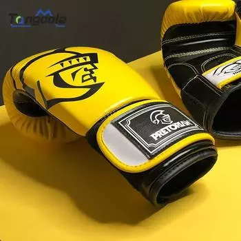 Pretorian женские/мужские боксерские перчатки кожаные MMA Muay Thai Boxe De Luva Mitts Sanda Equipment8 10 12 14 10oz жёлтый