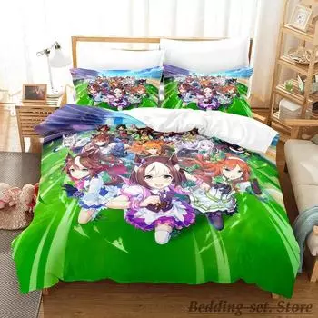 Pretty Derby Bedding Set Single Twin Full Queen King Size Bed Set Adult Kid Bedroom Duvetcover Sets Anime parure de lit Bed 70x133cm 2pcs