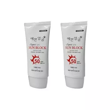 Pretty face sunscreen sunblock SPF50 PA+++ 50ml x 2, white