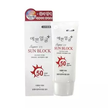 Солнцезащитный крем Pretty Face Super UV Sun Cream 50 SPF PA+++/аптека/солнцезащитный крем/УФ-солнцезащитный крем/основа под макияж, белый, 1 шт., 50 мл