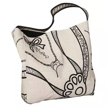 Pretty Girl 2025 Summer New Fashionable Artistic Style Linen Commuter Bag Commuter Niche Design Sense Shoulder Bag Flax [kitten totem]]
