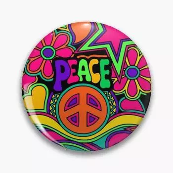 Pretty KN красочный хиппи триповый дизайн мягкая пуговица булавка милые ювелирные изделия булавка с лацканом декор любовник мультяшная одежда металлический модный значок женский подарок шляпа забавная 32mm(1.25in)