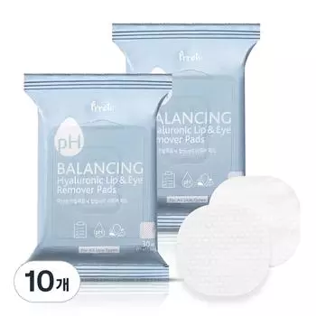 Pretty Mildly Acidic Hyaluronic Lip & Eye Remover Pads 30p, 55g, 10 pieces